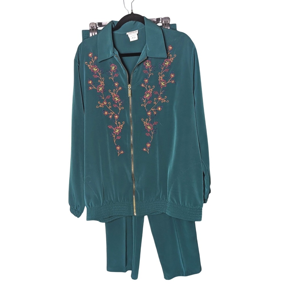 Vintage BonWorth Embroidered Tracksuit Set‎ Sz M Cottagecore Granny Athleisure
